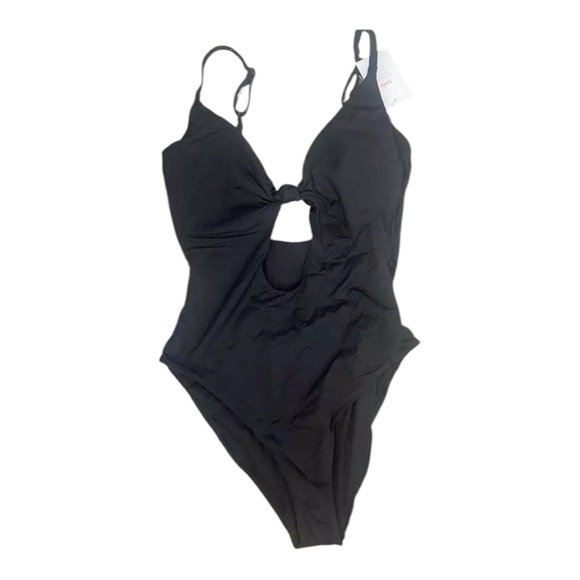 Andie The Santorini One Piece Swimsuit Solid Black Size $112 MSRP NEW Cutout - Picture 10 of 12